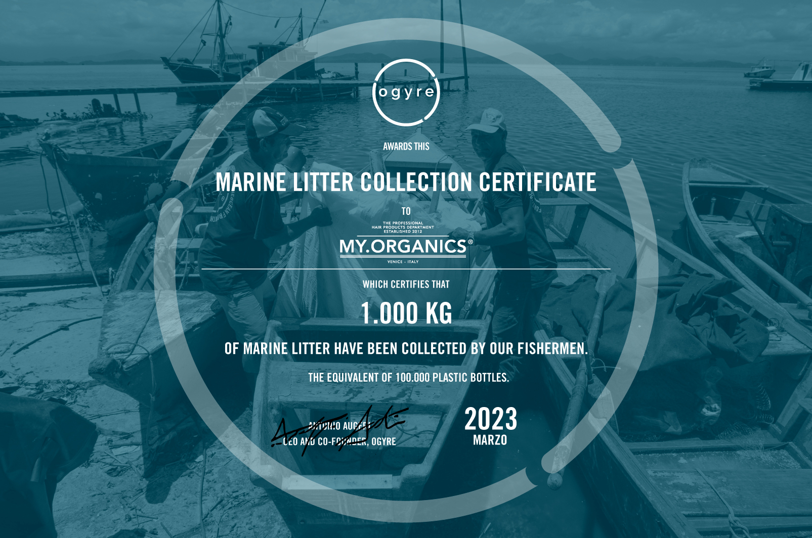 OGYRE X MY.ORGANICS Insieme per raccogliere 1.000 kg di rifiuti dal mare… ce l’abbiamo fatta!